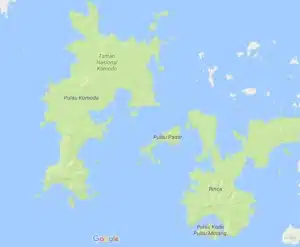 carte de l'île de Komodo